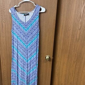 Apt. 9 Blue and Purple Chevron Maxi Dress